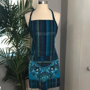 Guatemalan apron Blue with beautiful handmade embroidery